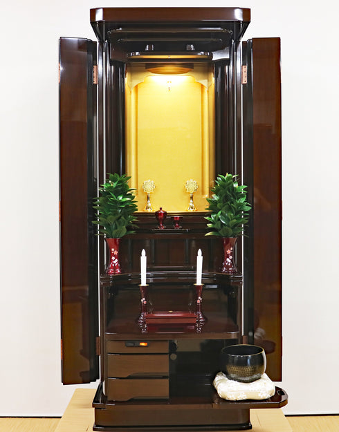 Soka Gakkai Furniture-style Buddhist Altar "Akane" Available in 4 colors Made in Japan Rainbow Gold Cabinet Compatible with Permanent Gohonzon